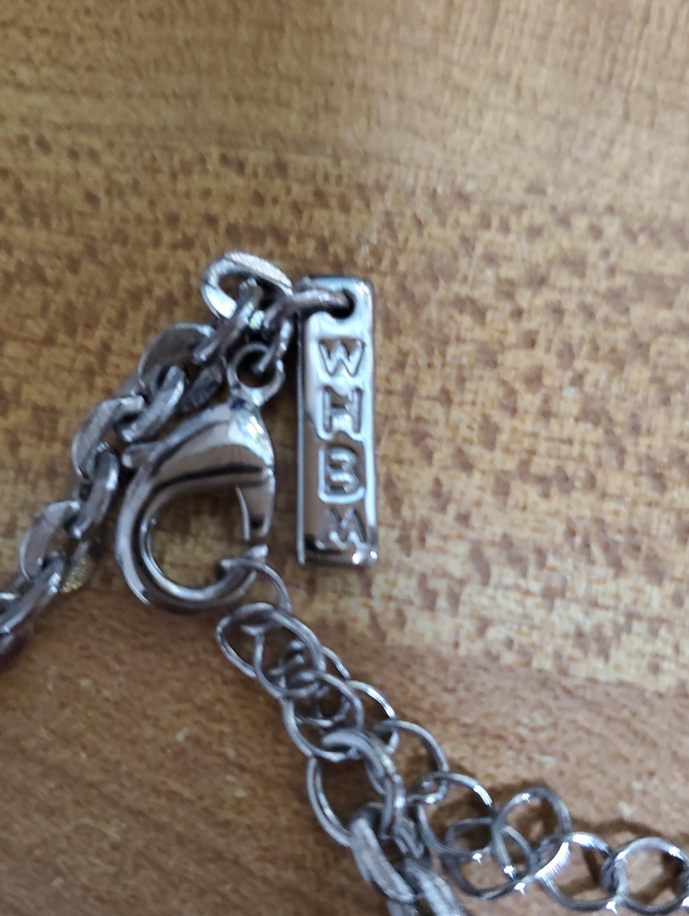 White House Black Market Silver WHBM Tag Chain Pendant Necklace